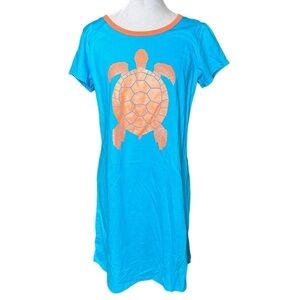 Haley & the Hound Turquoise Amelia Turtle Dress. Size Medium